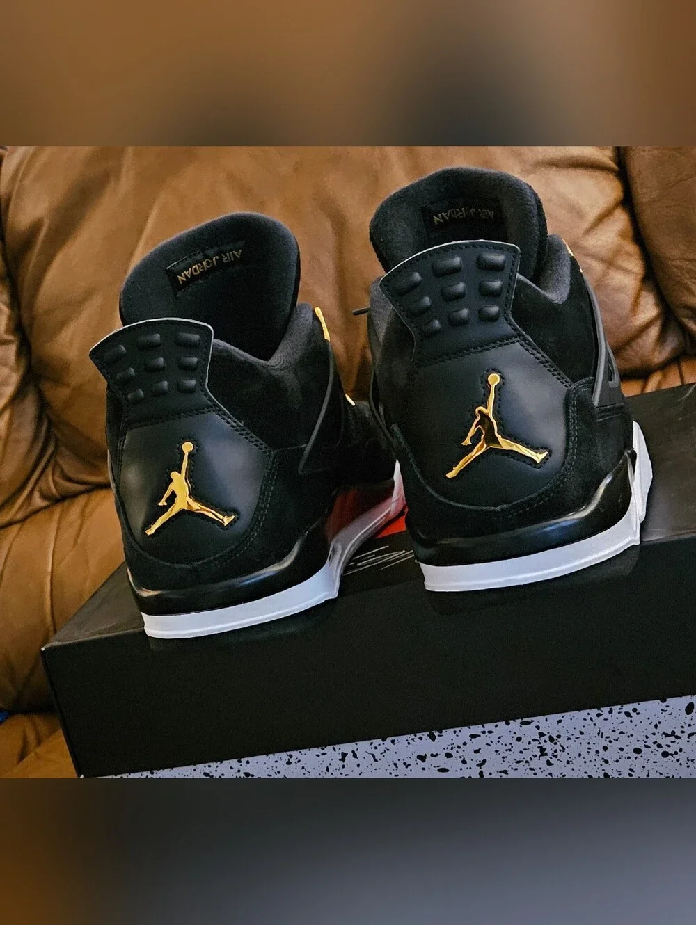 Nike Air Jordan 4 Retro Royalty Black Gold Size 13 (GREAT SHAPE)